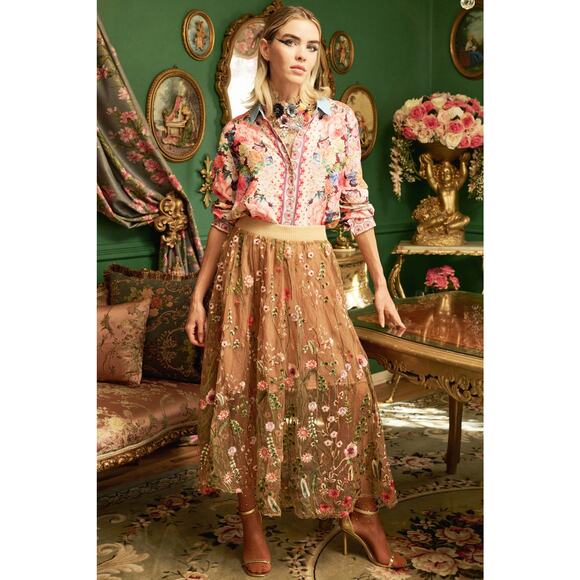 Aratta Dresses & Skirts - Aratta Burnt Copper Size Large Crafted Field Skirt